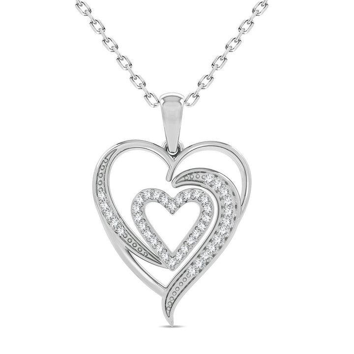 Chic 10k White Gold 0.20CT Lab Diamond Womens Pendant