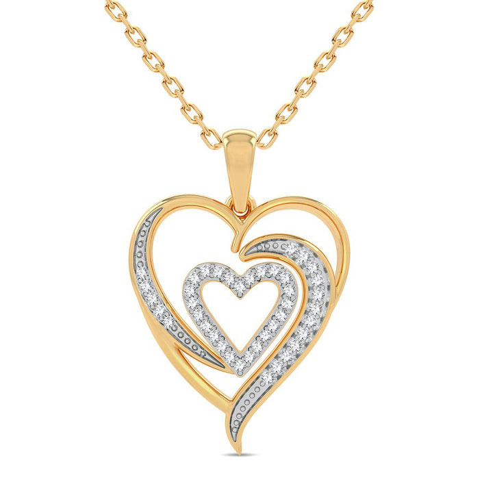 10k Yellow Gold Lab Diamond Womens Pendant Charm