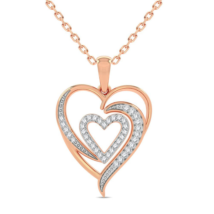 Delicate 10k Rose Gold 0.20CT Lab Diamond Pendant