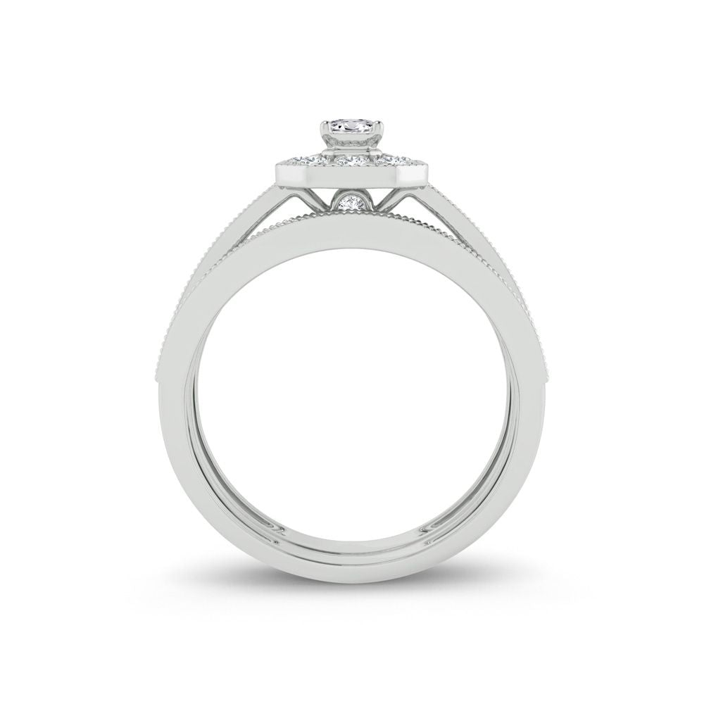 Elegant 14k White Gold 0.68ct Lab Diamond Engagement Ring