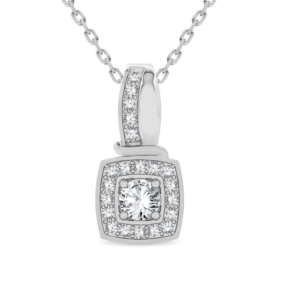 Chic 14k White Gold 0.25CT Lab Diamond Womens Pendant