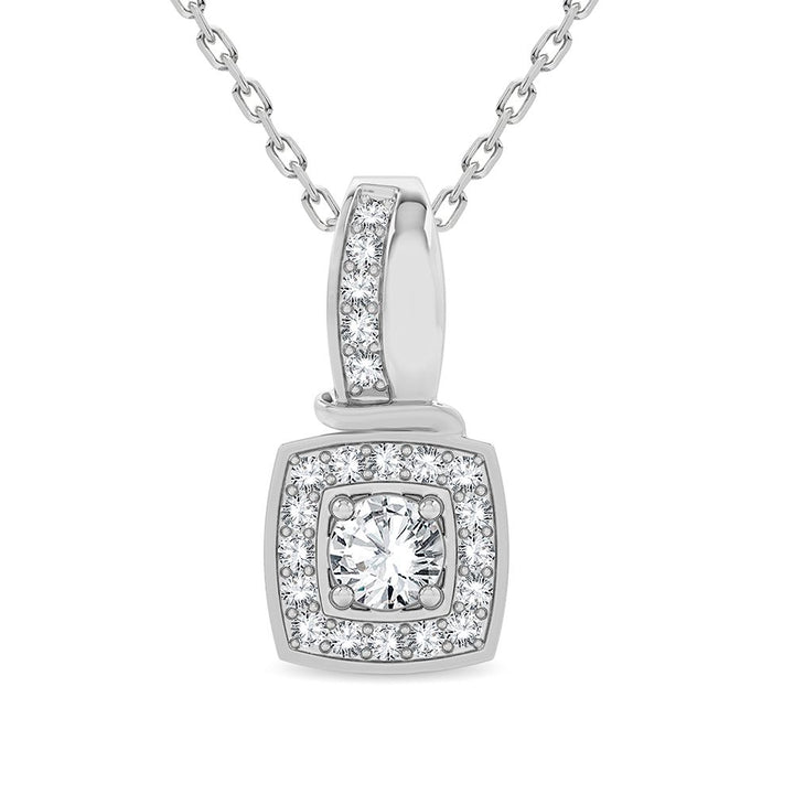 Chic 14k White Gold 0.25CT Lab Diamond Womens Pendant