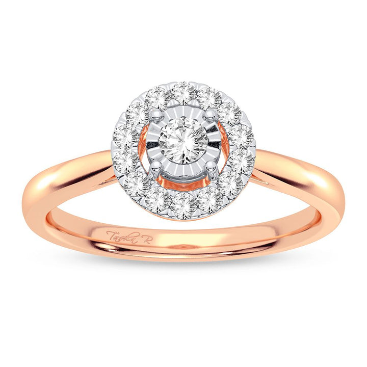 Romantic 14k Rose Gold Lab Diamond Promise Ring (0.25CT)