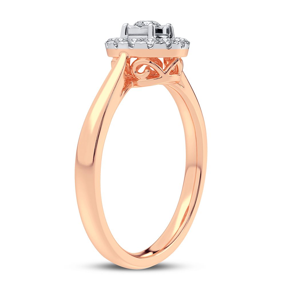 Romantic 14k Rose Gold Lab Diamond Promise Ring (0.25CT)