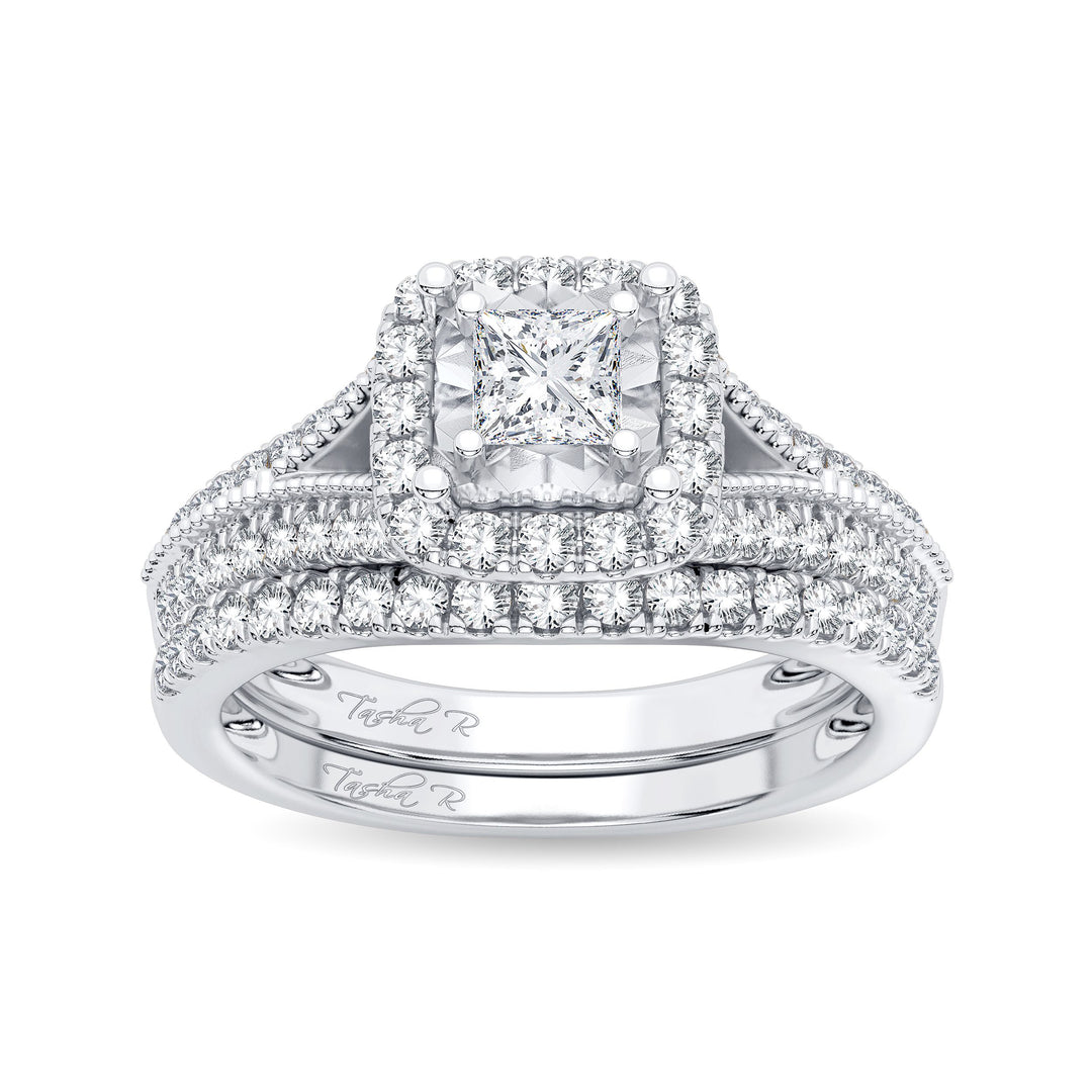 Luminous 14K White Gold 0.75ct Diamond Bridal Ring Sparkle