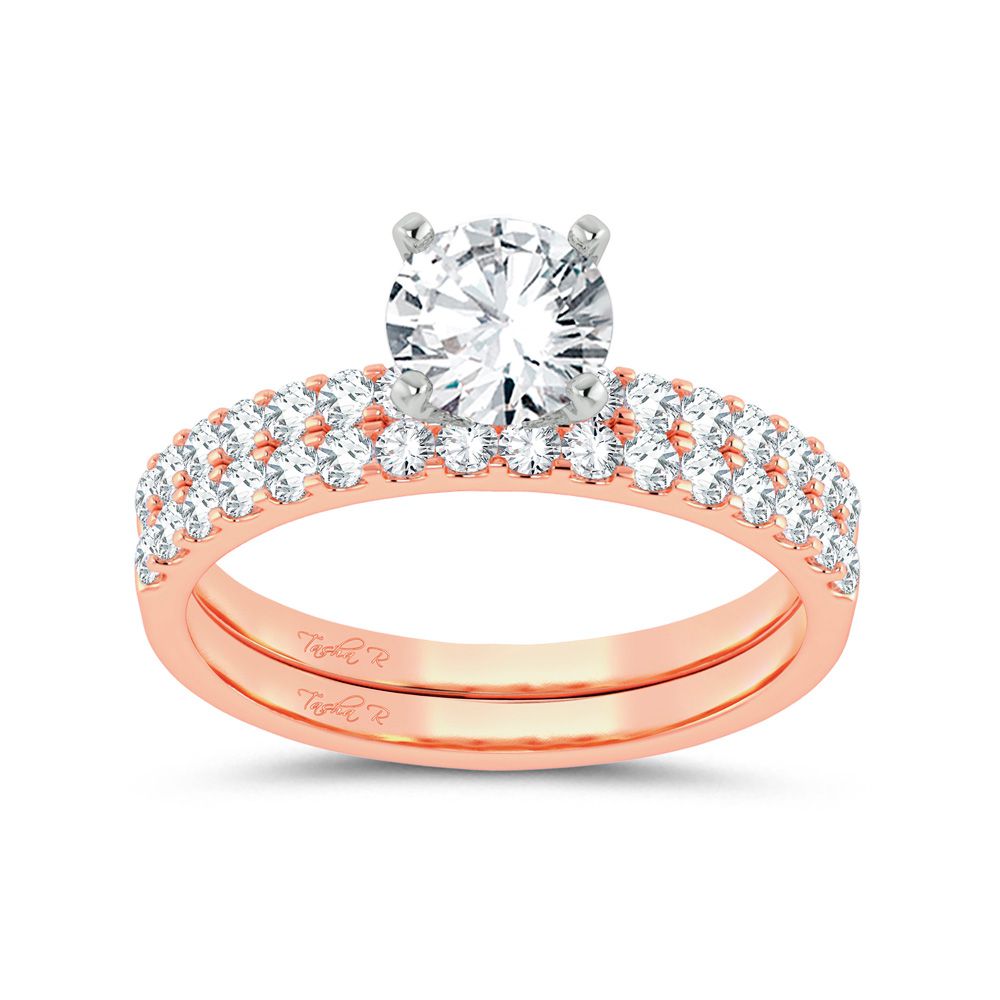 Romantic Rose Gold Lab Diamond Semi Mount Engagement Ring