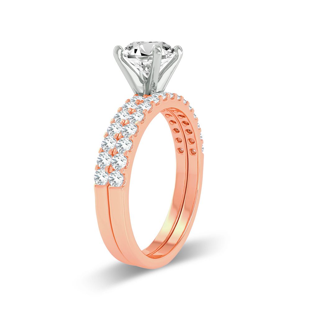 Romantic Rose Gold Lab Diamond Semi Mount Engagement Ring