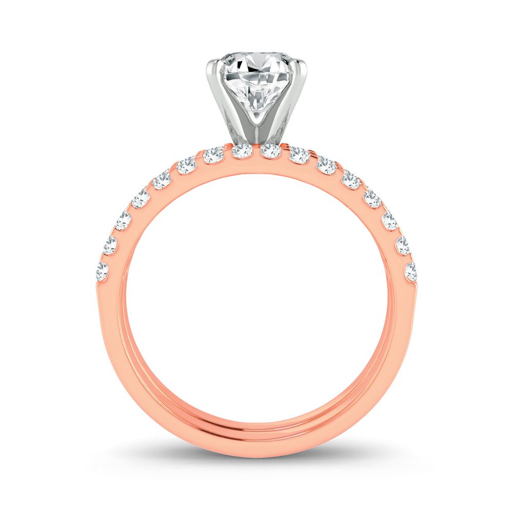 Romantic Rose Gold Lab Diamond Semi Mount Engagement Ring