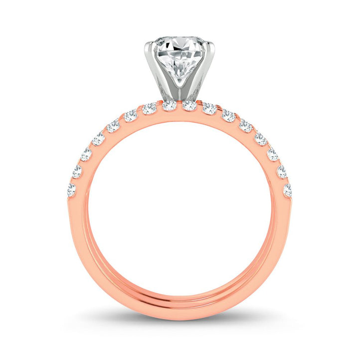 Romantic Rose Gold Lab Diamond Semi Mount Engagement Ring