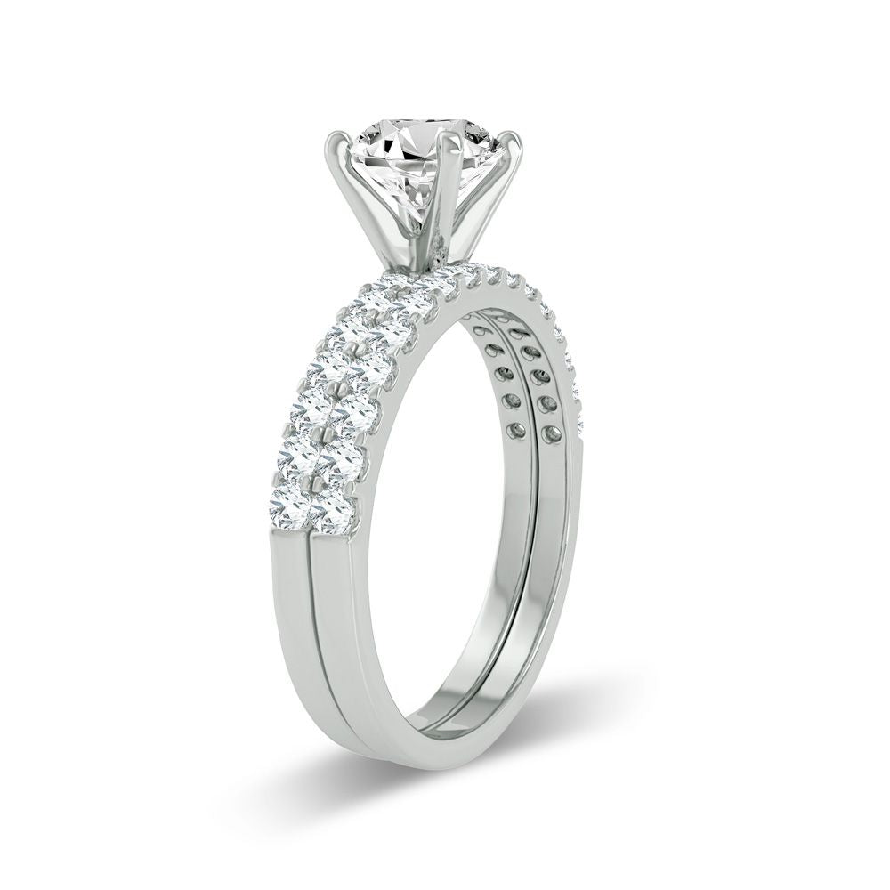 14k White Gold Lab Diamond Engagement Ring Semi Mount