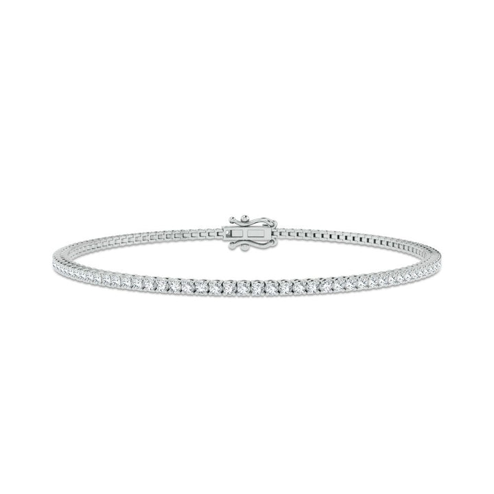 Sparkling 14k White Gold 1ct Lab Diamond Womens Bracelet