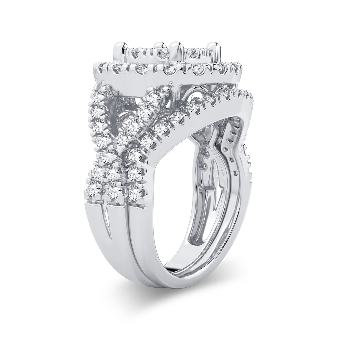 14k White Gold Lab Diamond Bridal Ring Set 2CT