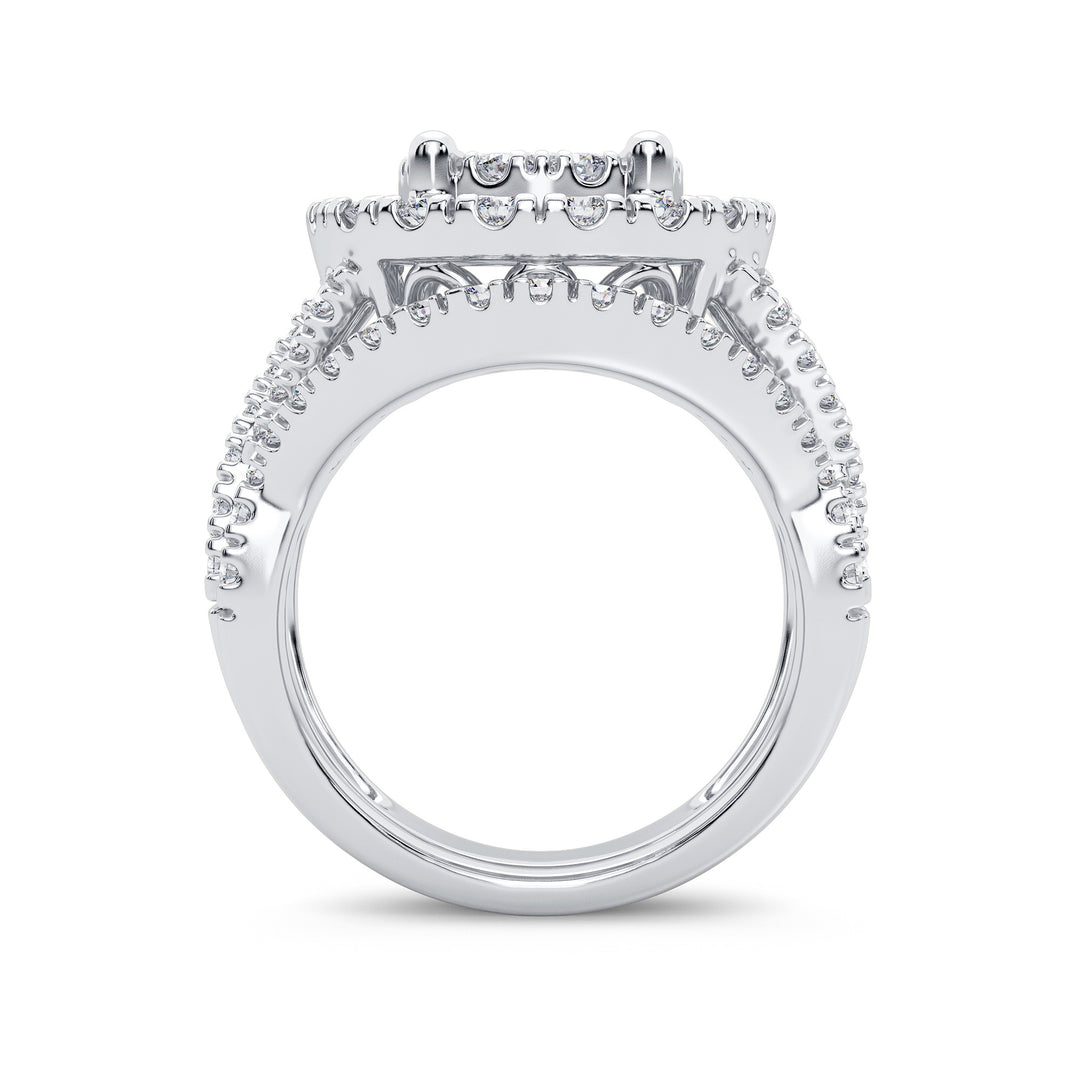 14k White Gold Lab Diamond Bridal Ring Set 2CT