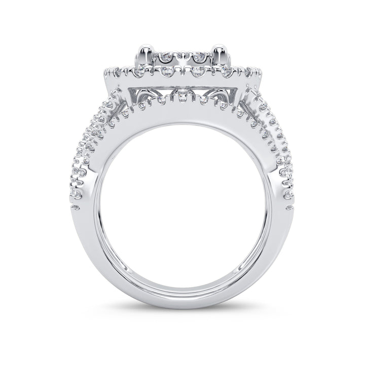 14k White Gold Lab Diamond Bridal Ring Set 2CT