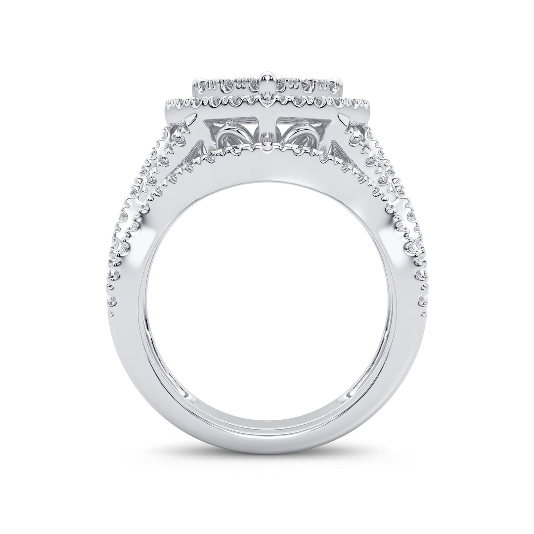 Brilliant 14k White Gold 2CT Lab Diamond Bridal Ring