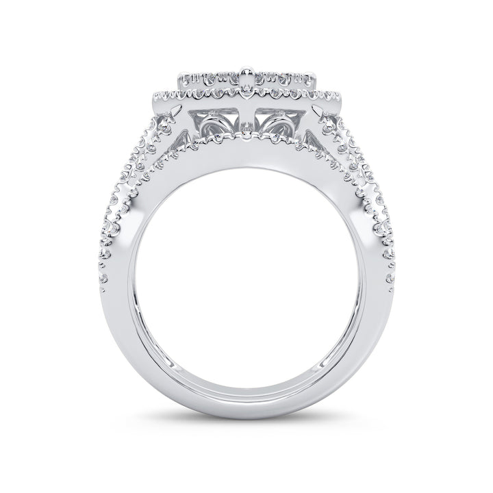 Brilliant 14k White Gold 2CT Lab Diamond Bridal Ring