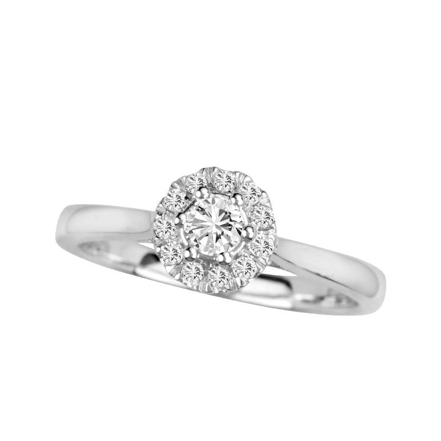 14K White Gold 0.33CT Lab Diamond Promise Ring for Her