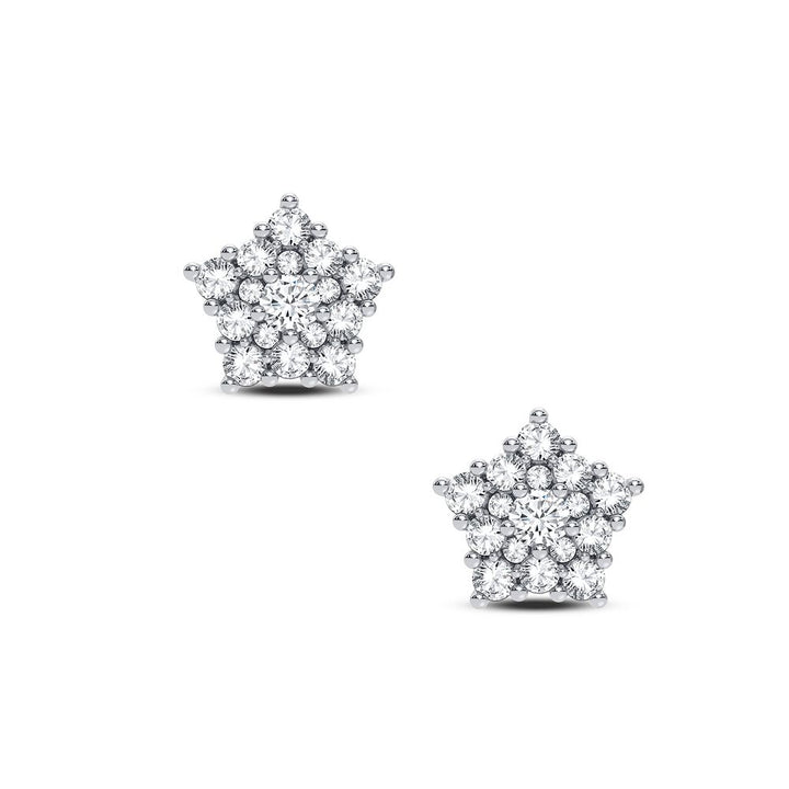 14k White Gold 0.25CT Lab Diamond Stud Earrings for Women