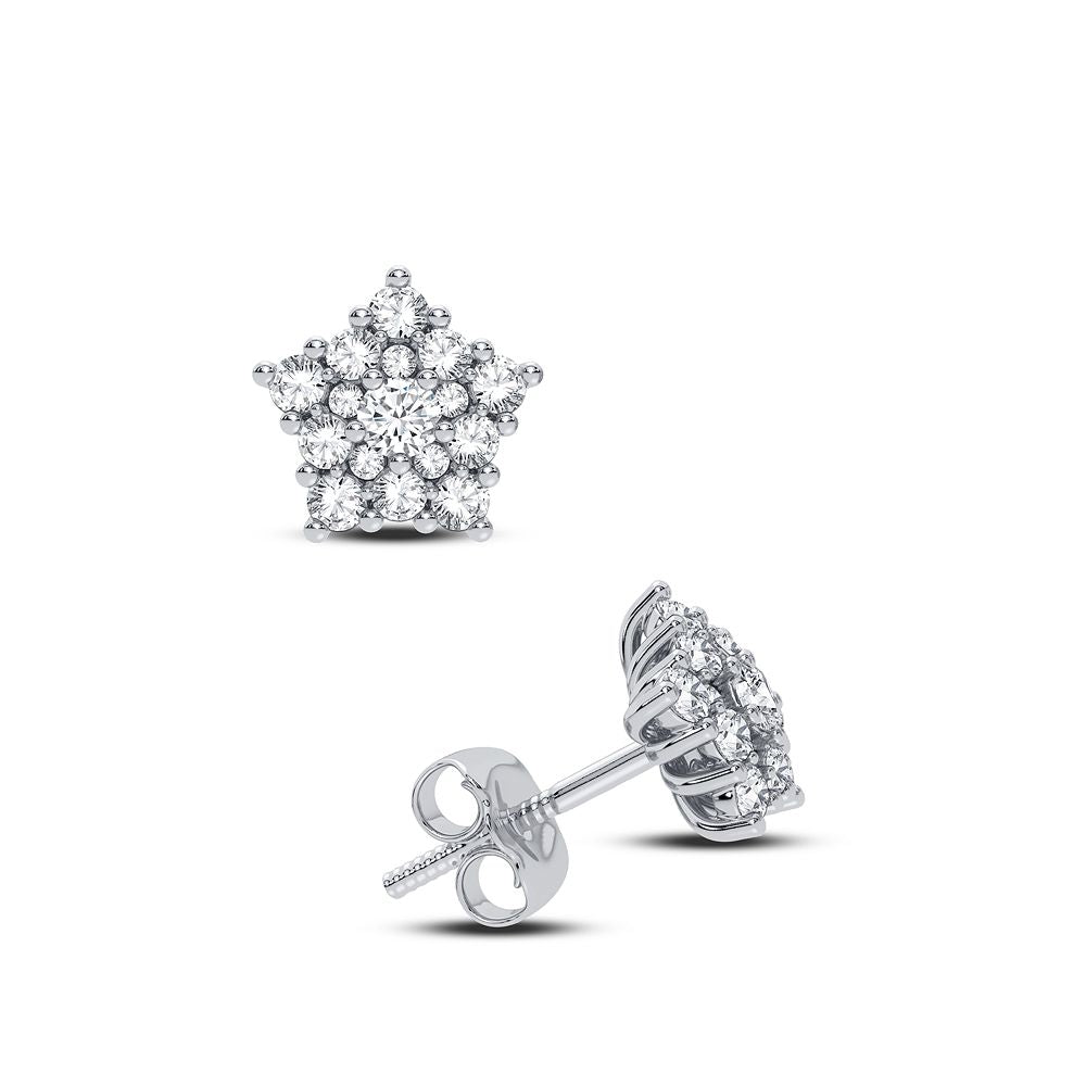14k White Gold 0.25CT Lab Diamond Stud Earrings for Women