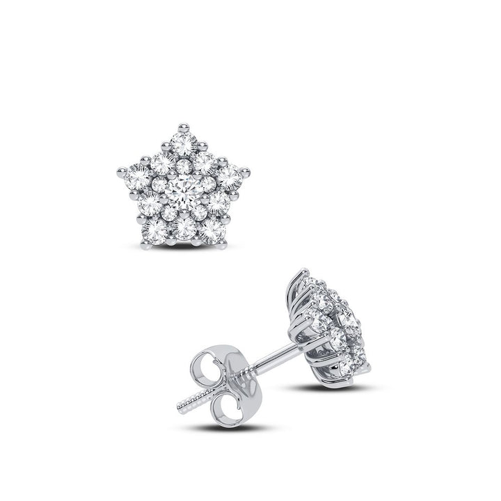 14k White Gold 0.25CT Lab Diamond Stud Earrings for Women