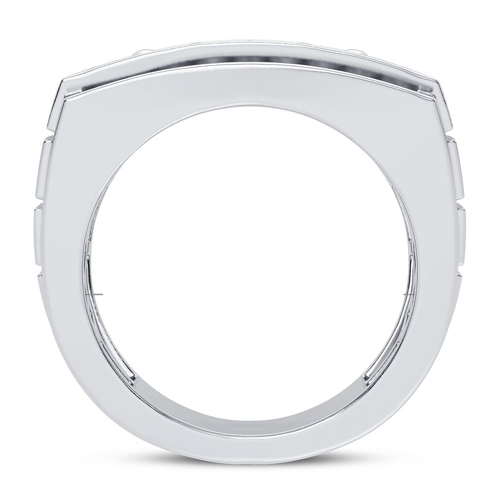 14K White Gold 2CT Lab Diamond Mens Luxury Statement Ring