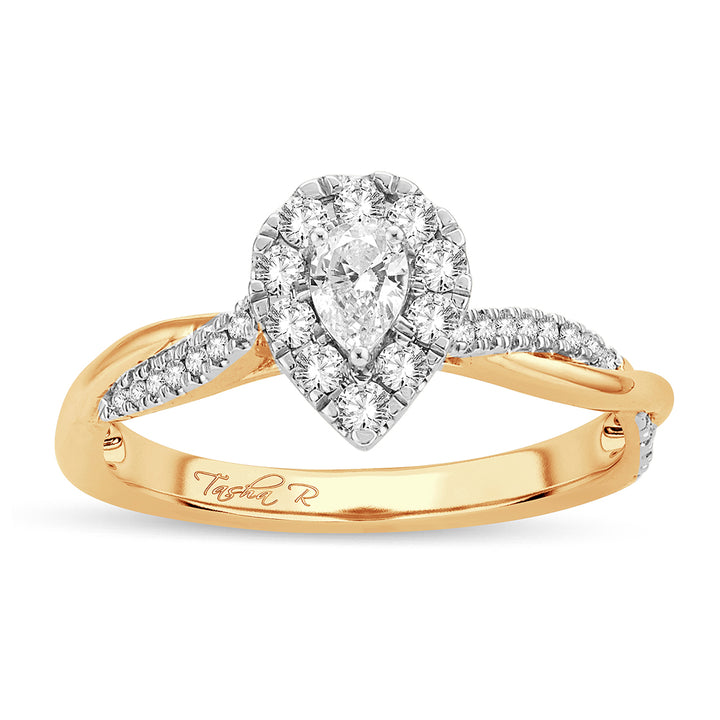 14k Yellow Gold 0.50CT Lab Diamond Womens Engagement Ring