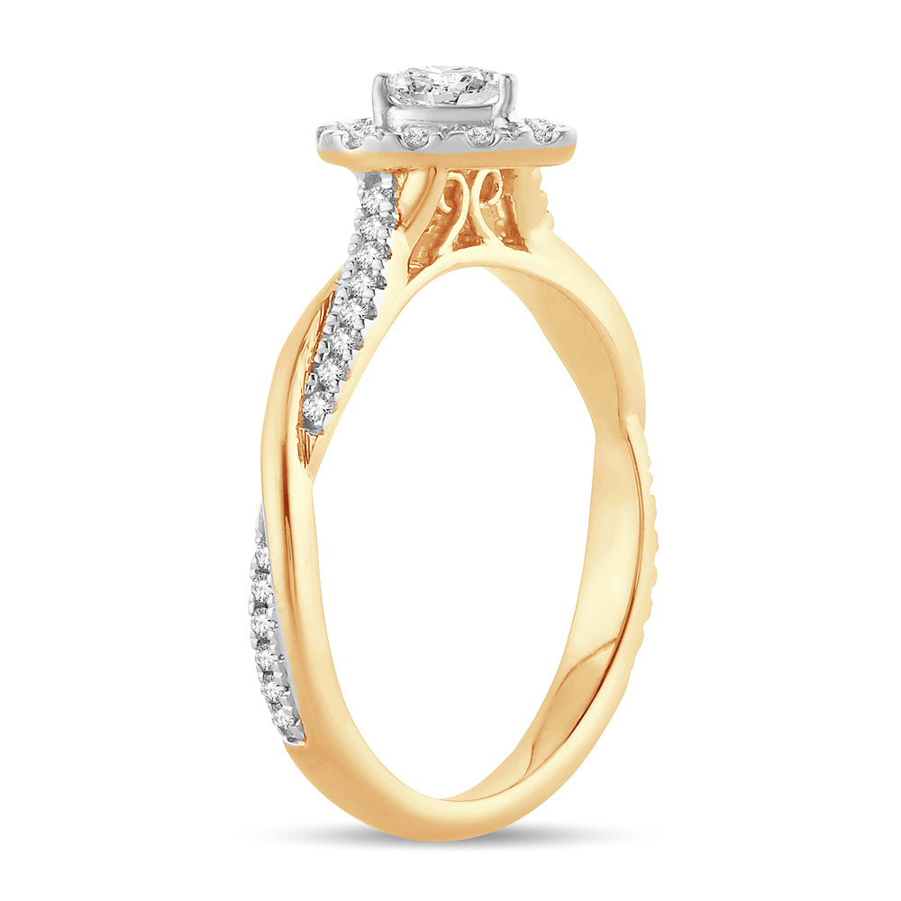 14k Yellow Gold 0.50CT Lab Diamond Womens Engagement Ring