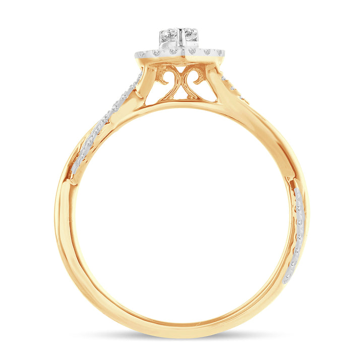 14k Yellow Gold 0.50CT Lab Diamond Womens Engagement Ring