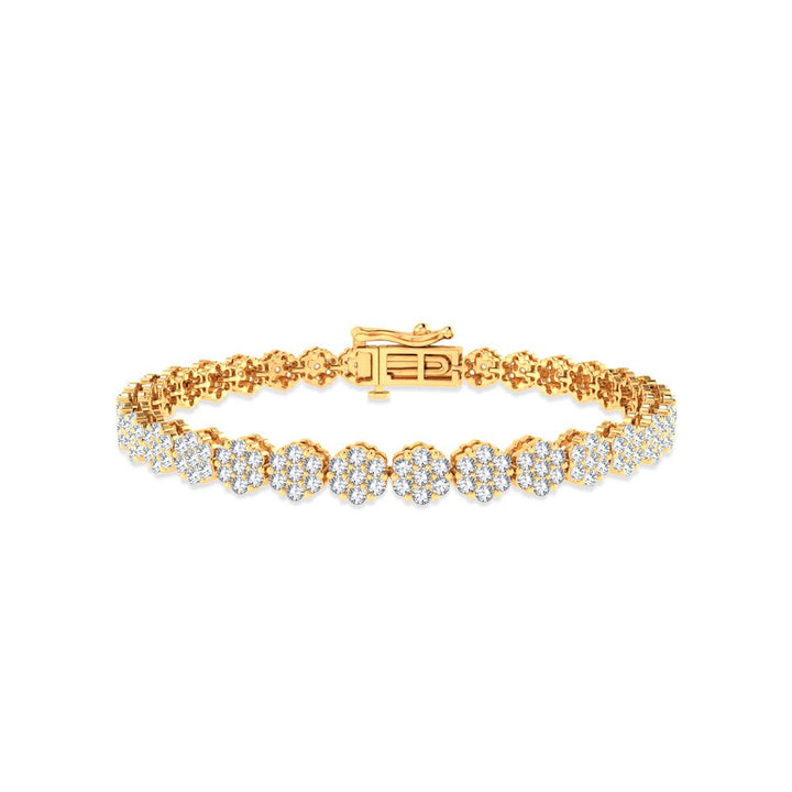 Luminous 14k Yellow Gold 5ct Lab Diamond Womens Tennis Bracelet