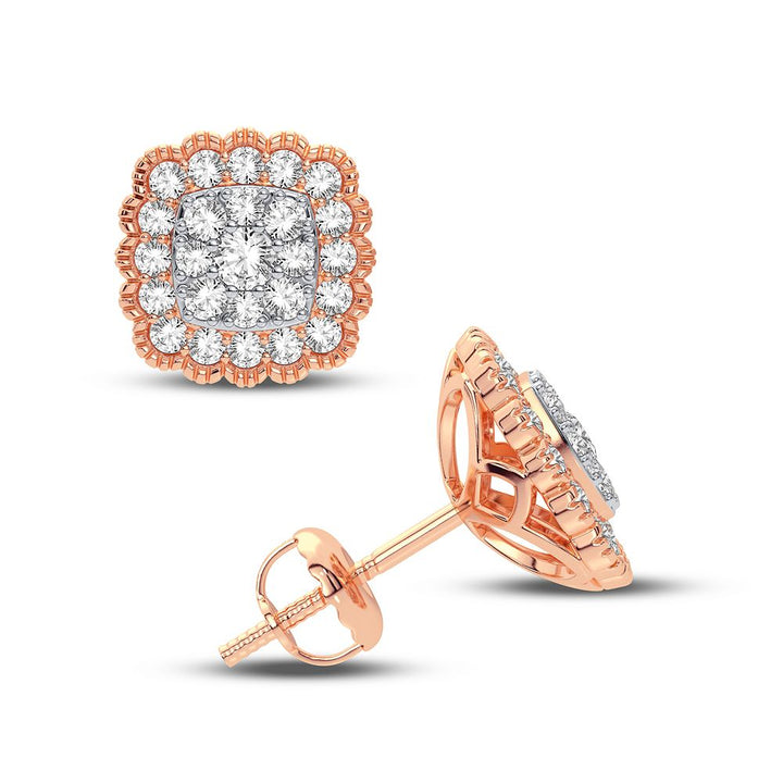 Chic 14k Rose Gold 0.50CT Lab Diamond Stud Earrings