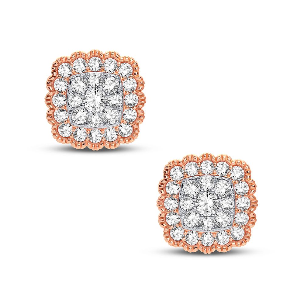 Chic 14k Rose Gold 0.50CT Lab Diamond Stud Earrings