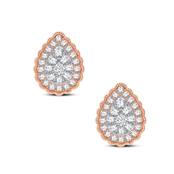 Romantic Rose Gold Lab Diamond Stud Earrings - 0.50CT Sparkle