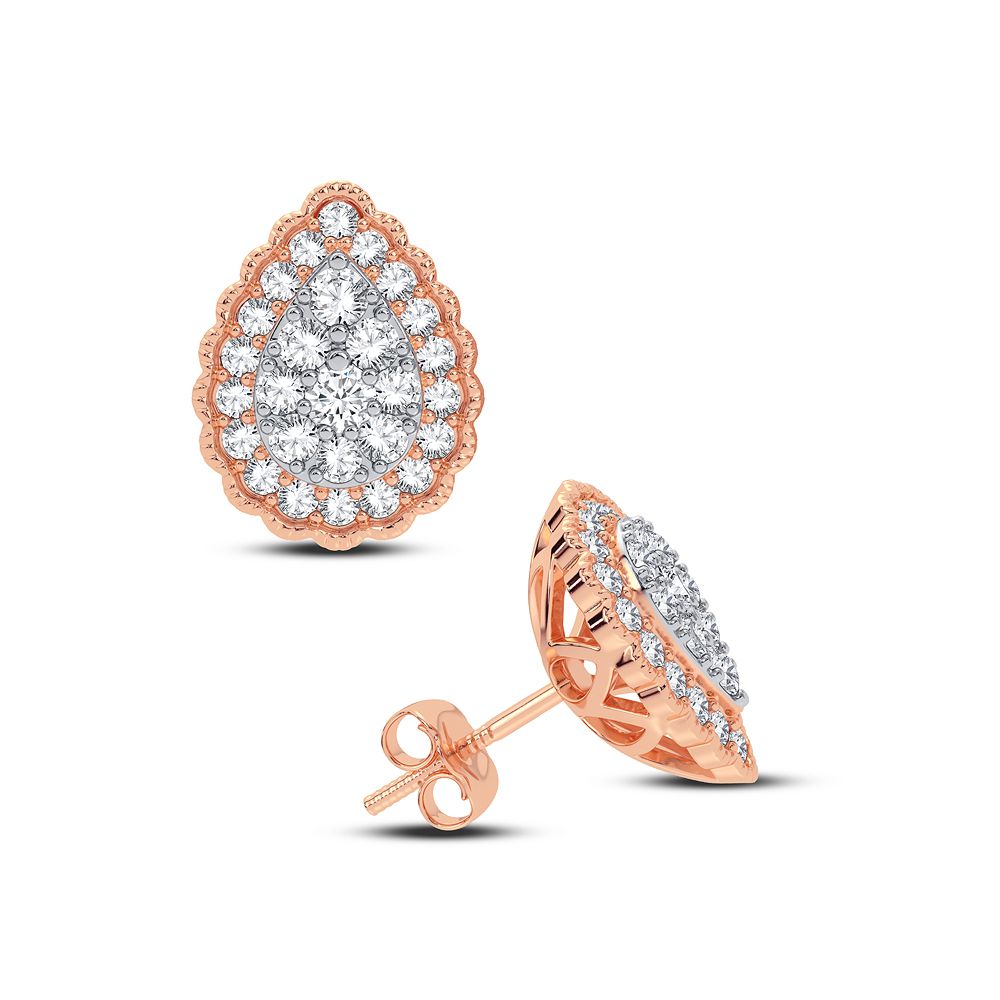 Romantic Rose Gold Lab Diamond Stud Earrings - 0.50CT Sparkle