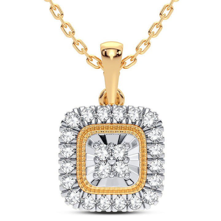 Luminous 14K Yellow Gold Lab Diamond Womens Pendant Charm
