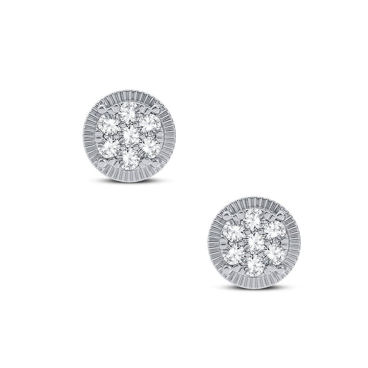 Sparkling 14k White Gold Lab Diamond Stud Earrings