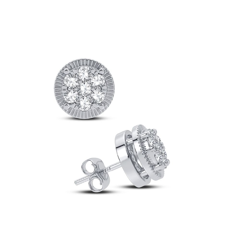 Sparkling 14k White Gold Lab Diamond Stud Earrings