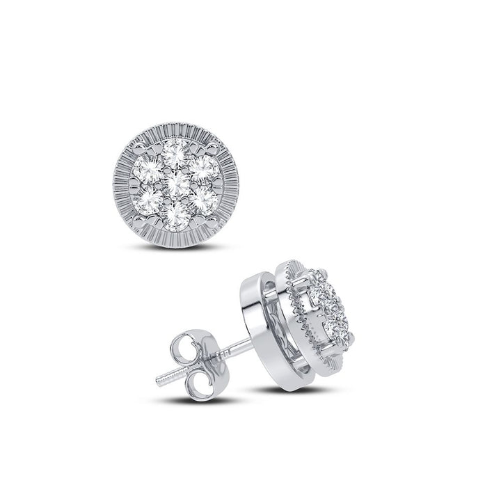Sparkling 14k White Gold Lab Diamond Stud Earrings