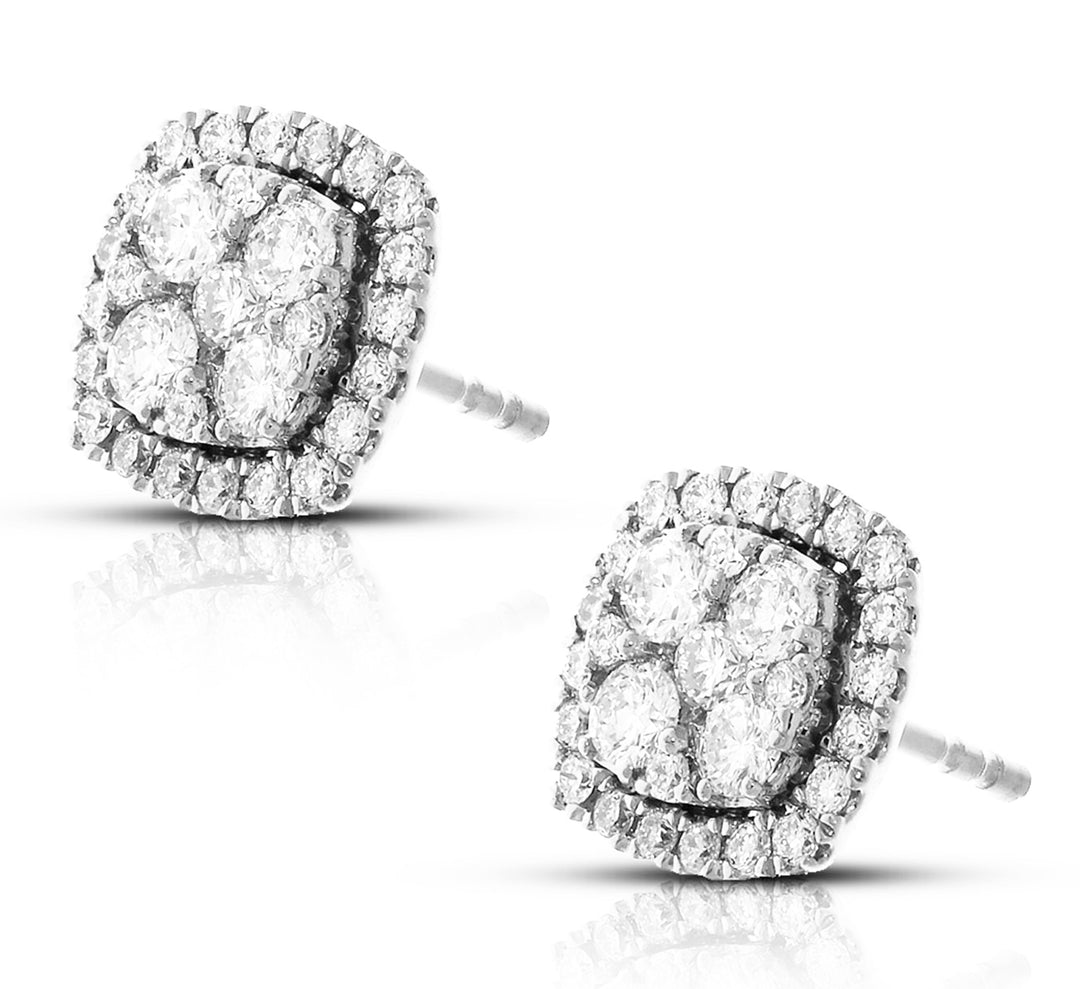 Luminous 14k White Gold Lab Diamond Stud Earrings
