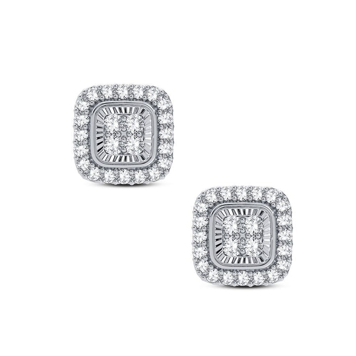 Chic 14k White Gold 0.33CT Lab Diamond Stud Earrings