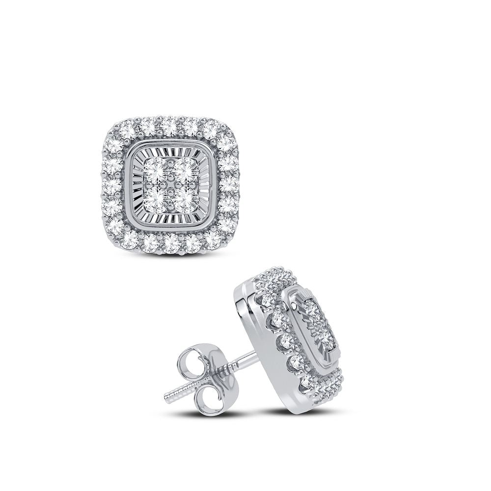 Chic 14k White Gold 0.33CT Lab Diamond Stud Earrings