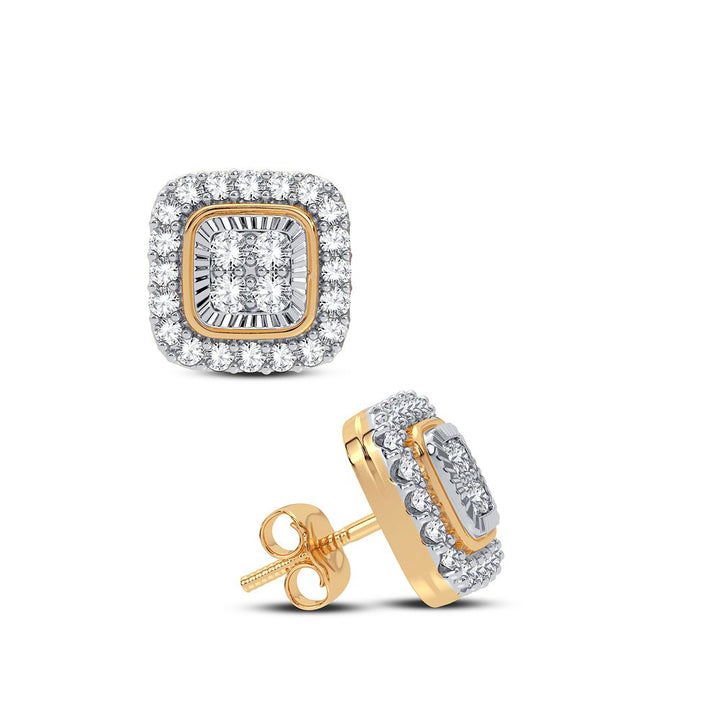 14k Yellow Gold Lab Diamond Stud Earrings for Women (0.33CT)