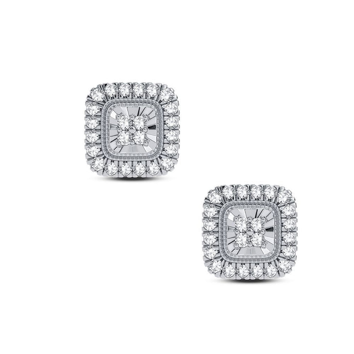 14k White Gold Lab Diamond Stud Earrings for Women