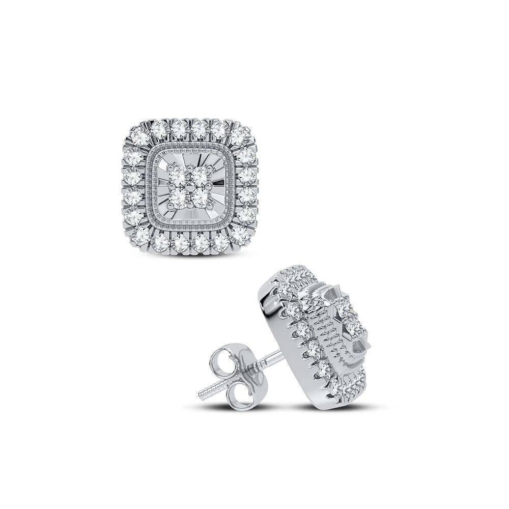 14k White Gold Lab Diamond Stud Earrings for Women