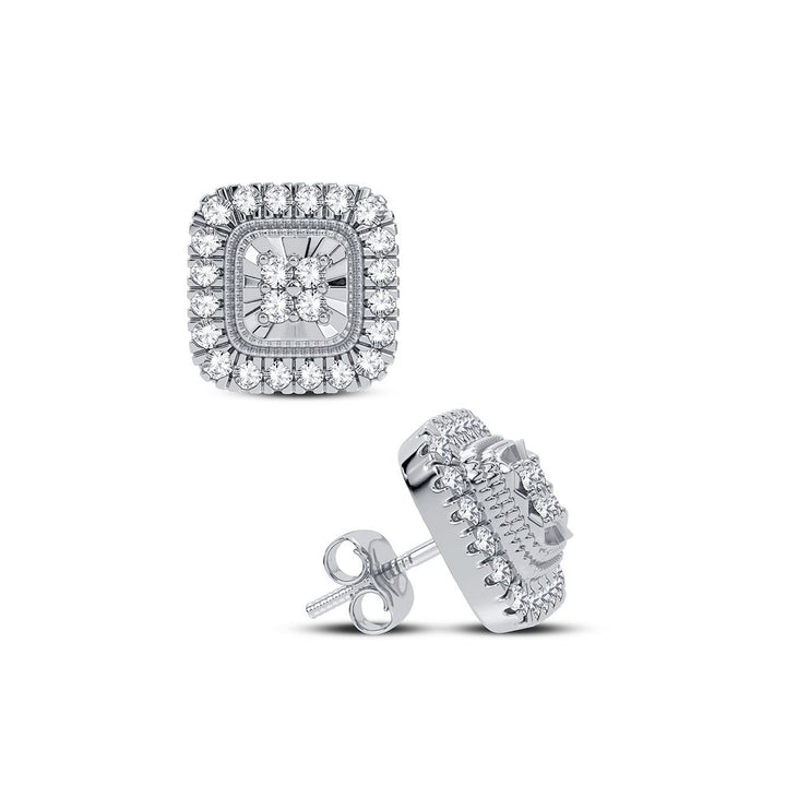 14k White Gold Lab Diamond Stud Earrings for Women