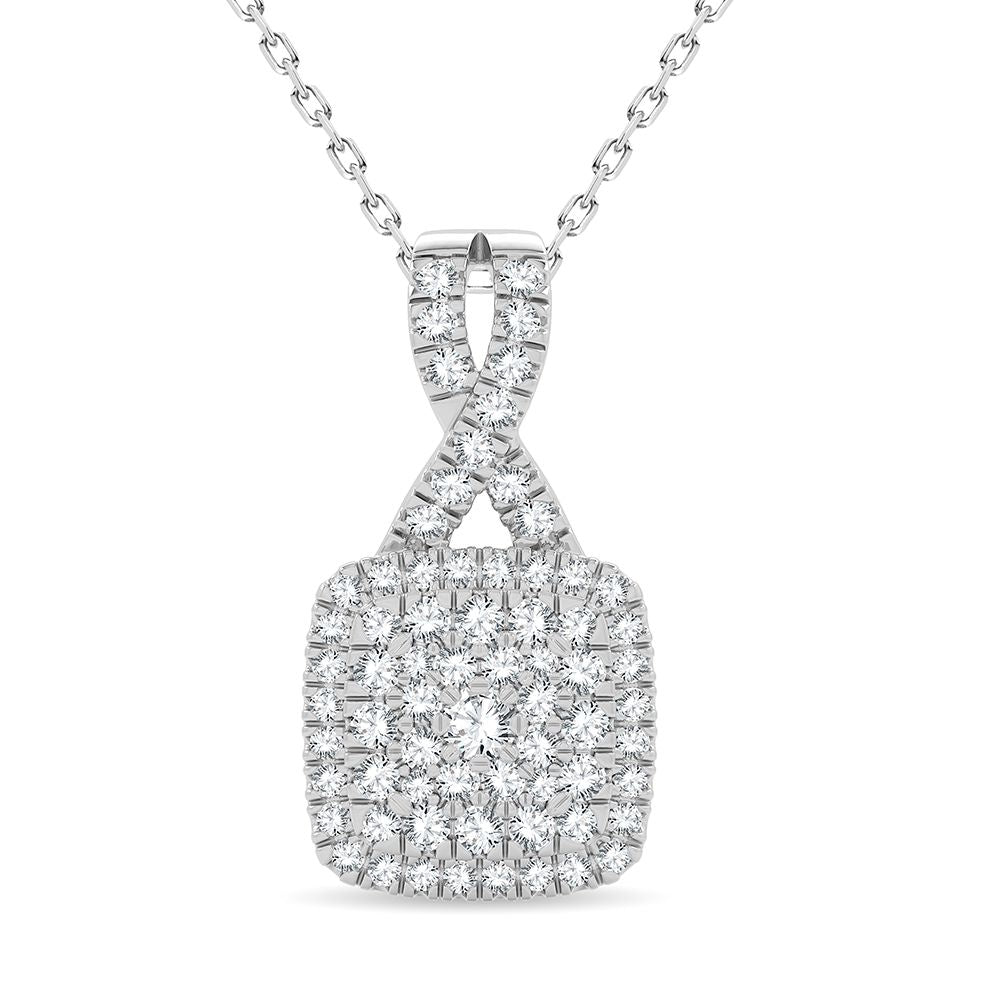 Chic 14k White Gold 0.50CT Lab Diamond Womens Pendant
