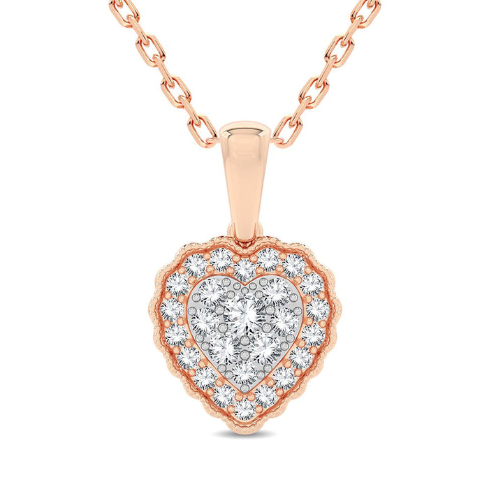 Delicate 14k Rose Gold 0.33CT Lab Diamond Pendant