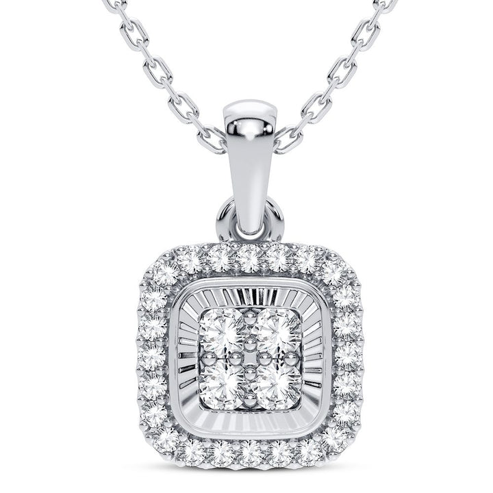 Chic 14k White Gold 0.25CT Lab Diamond Pendant for Her