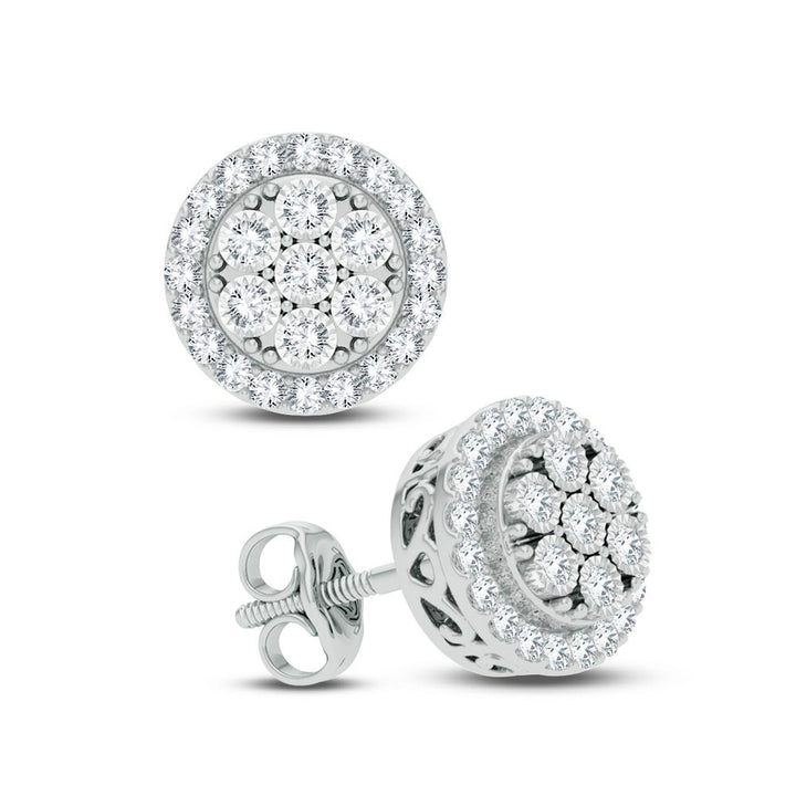 Brilliant 14k White Gold Lab Diamond Stud Earrings 0.50CT