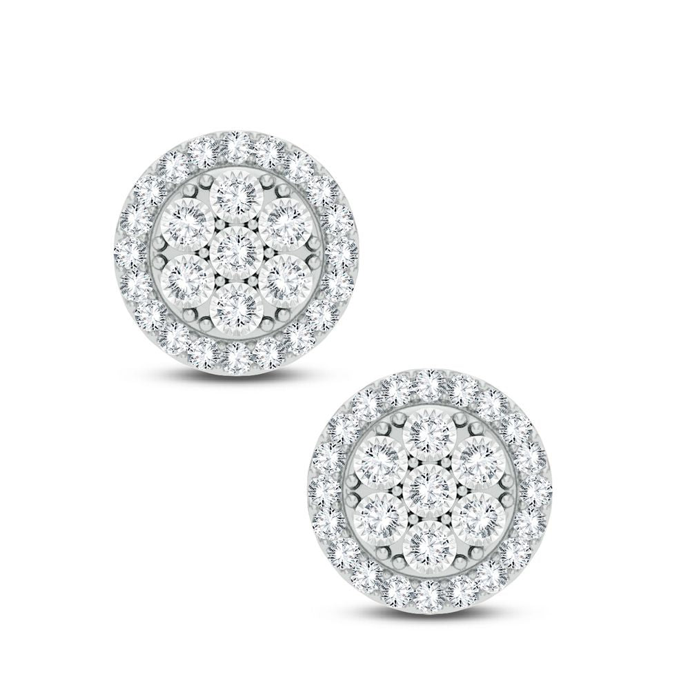 Brilliant 14k White Gold Lab Diamond Stud Earrings 0.50CT