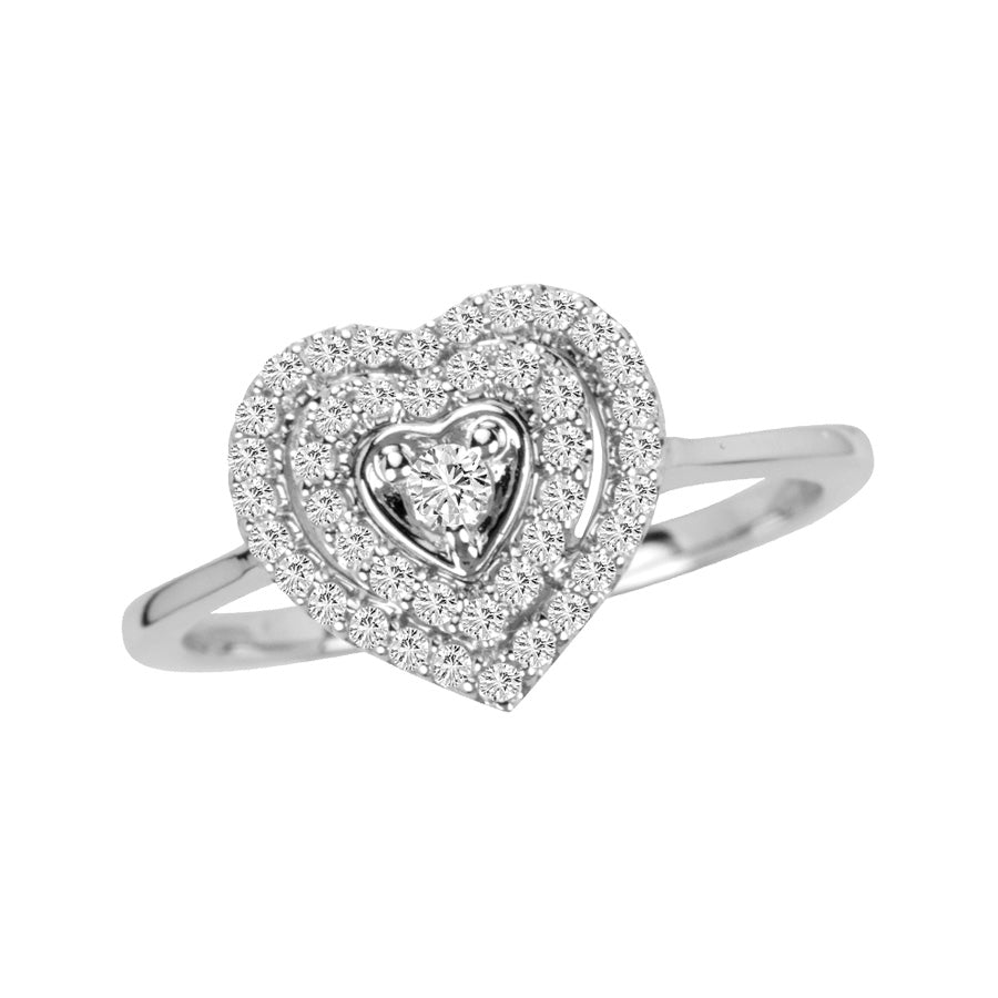 Chic 14k White Gold Lab Diamond Womens Fashion Ring